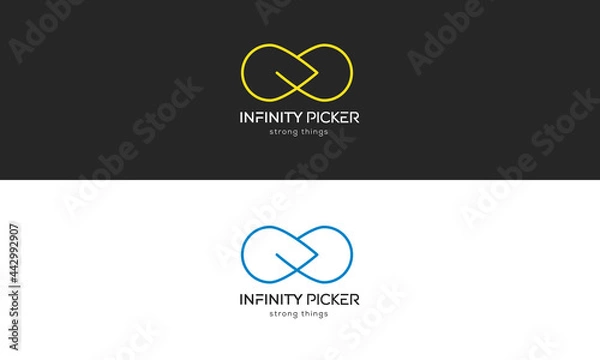Fototapeta Minimalist picker logo for company design. creative infinity modern abstract music vector logo template.