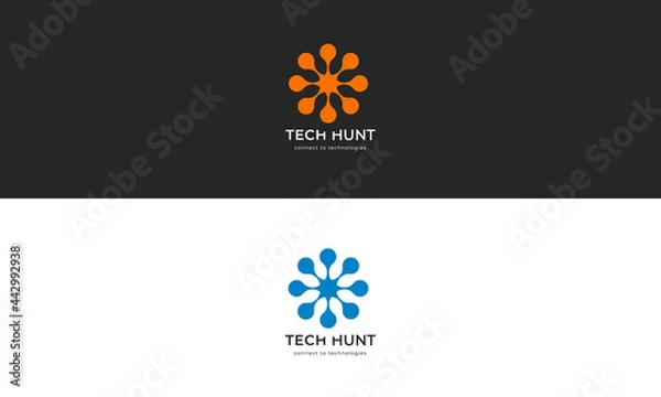 Fototapeta Modern tech logo Institue for company design. flat technology minimal abstract vector logo template.