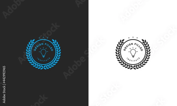 Fototapeta Vintage logo Institue for company design. Idea creative emblem vector logo design template.