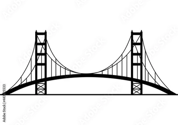 Fototapeta Sylwetka Golden Gate Bridge. Ilustracja wektorowa.