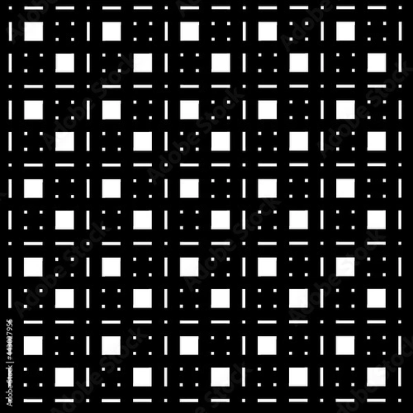 Obraz seamless pattern black geometric isolated on white background, modern style vector
