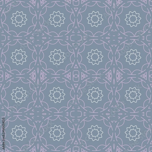 Obraz seamless pattern with pink floral lace on a gray background