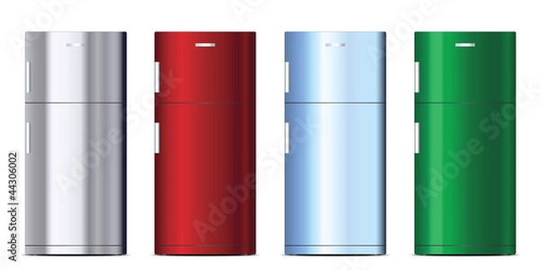 Fototapeta Colored refrigerators set