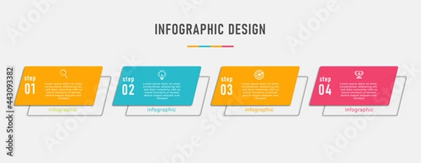 Obraz Business info graphics template with option number work flow four steps