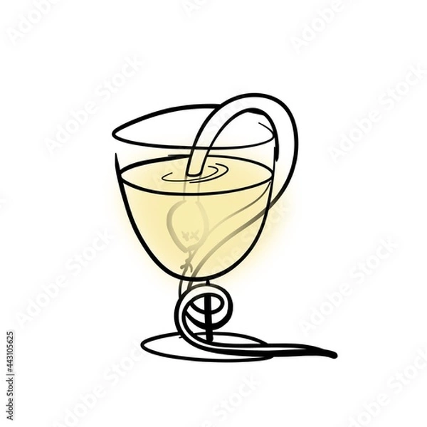 Obraz Snake drowned in a glass of wine