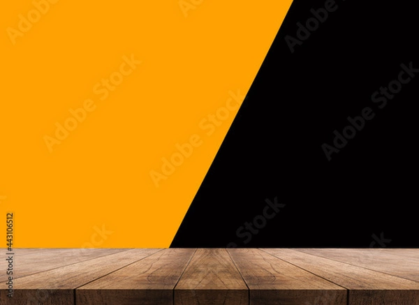 Fototapeta 3D rendering, wooden top table on isolate natural and color background 