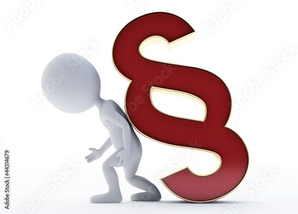 Obraz 3d humanoid character with a paragraph sign