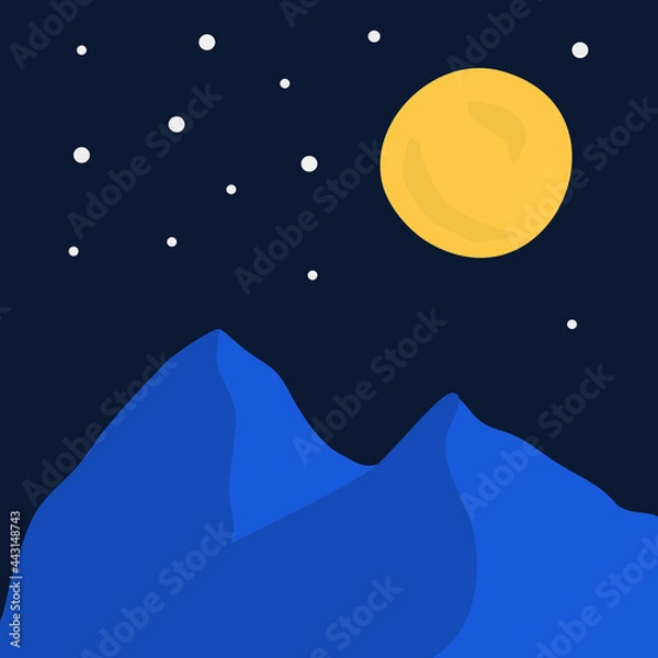 Obraz Vector abstract minimalistic landscape. Template for polygraphy, web-design, prints