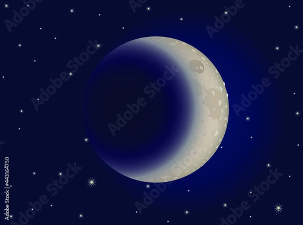 Fototapeta Half moon on space background vector