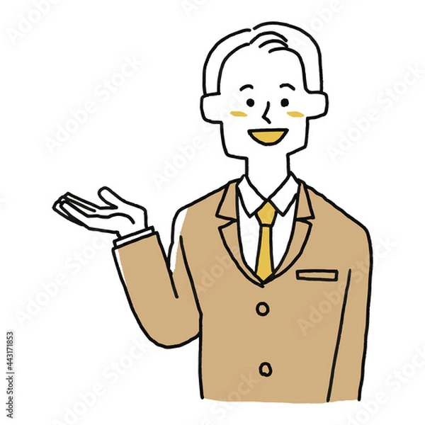 Obraz 誘導しているスーツの男性