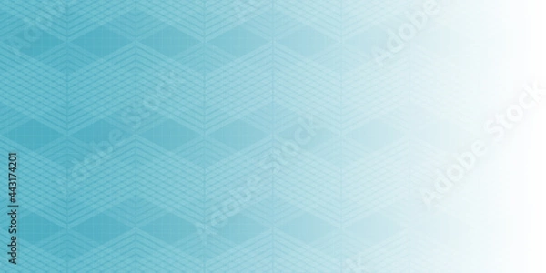 Obraz 直線的な和柄の青いグラデーション和紙・パノラマサイズ