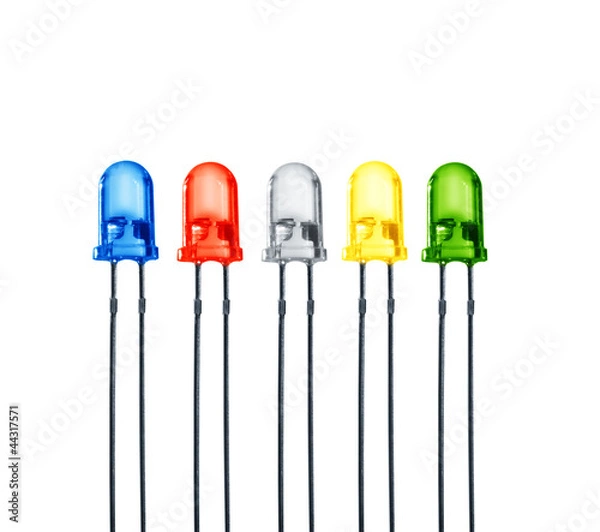 Fototapeta five diode on white background