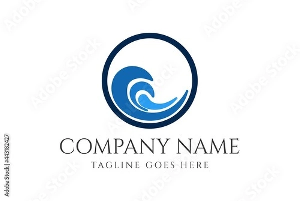 Obraz Simple Minimalist Circular Wave for Surf Sport Club Logo Design Vector