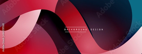 Fototapeta Abstract overlapping lines and circles geometric background with gradient colors