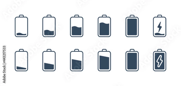 Fototapeta Set of battery charge level indicator icons