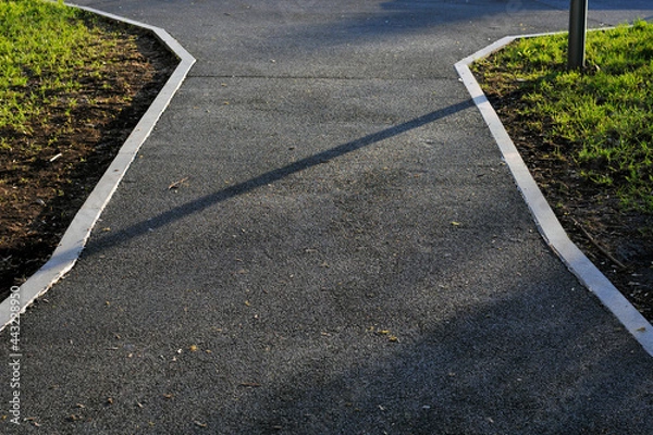 Obraz Lawn with grass and paved path