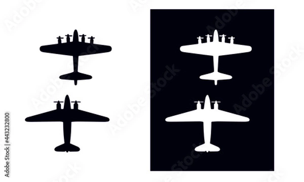 Fototapeta Retro WWII Airplane icons vector design 