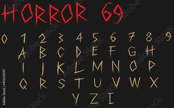Obraz scary vector font 