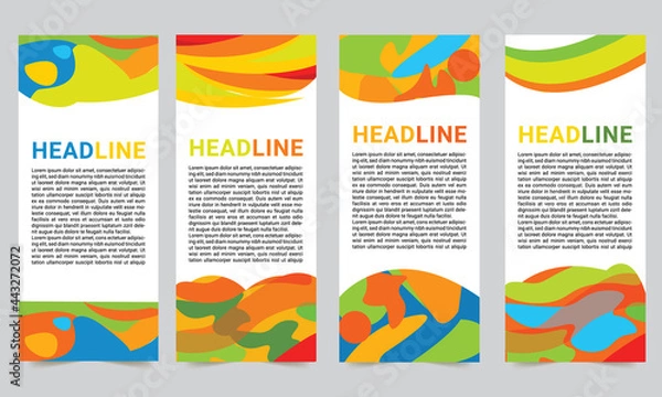 Fototapeta Collection banner design, Brazil flag color background, Sports banners. vector illustration. Print Web banner design. summer Sports background design.