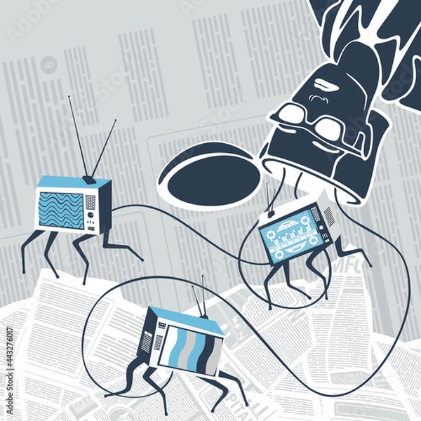 Obraz Vector Illustration of TV in the Head