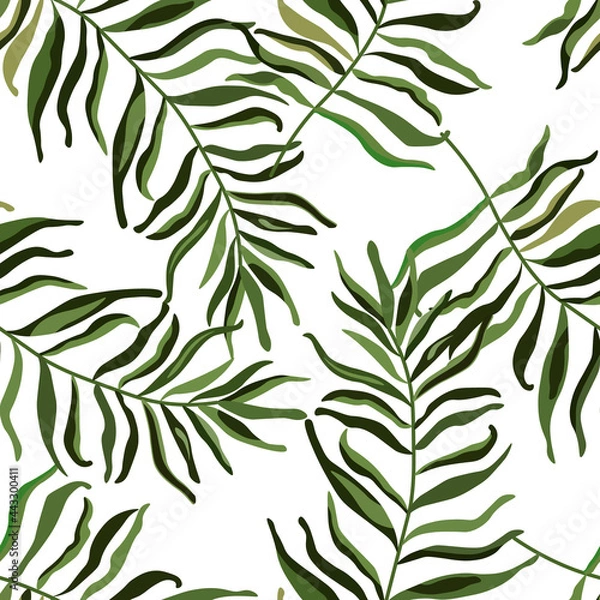 Fototapeta Tropical leaves. Seamless vector pattern, Stylish modern trending background
