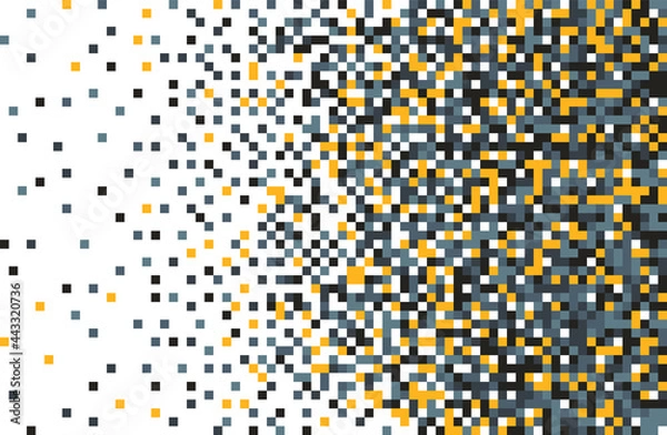 Obraz Pixel background. Abstract little colored squares. Vector illustration, gradient, dissolution, technology.