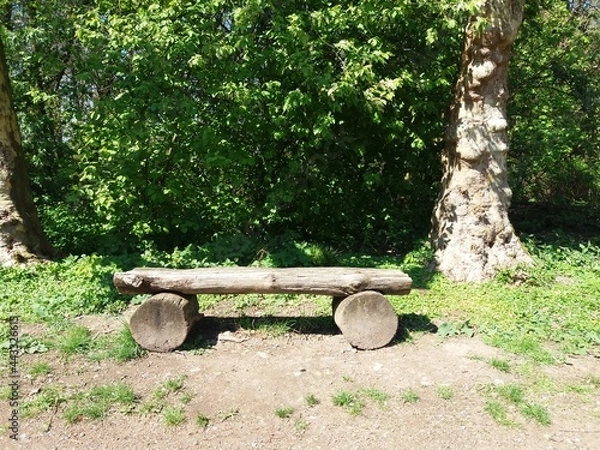 Obraz Banco de madeira com rodas