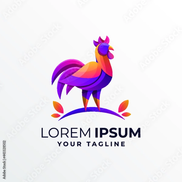 Obraz AWESOME COLORFUL ROOSTER LOGO TEMPLATE