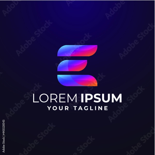 Obraz AWESOME GRADIENT LETTER E LOGO TEMPLATE