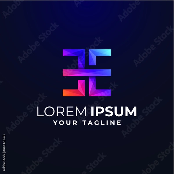 Obraz AWESOME GRADIENT LETTER EE LOGO TEMPLATE