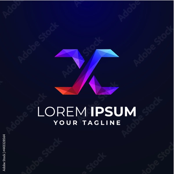 Obraz AWESOME GRADIENT LETTER X LOGO TEMPLATE