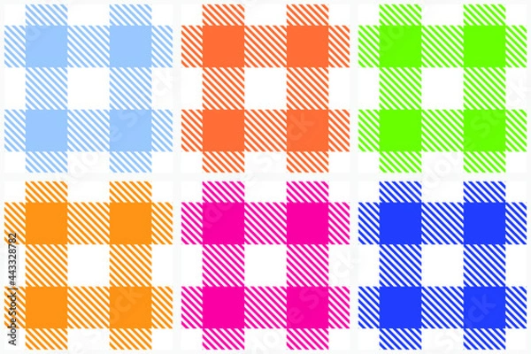 Fototapeta Vector geometric pattern seamless set for your design. Pastel background for textile design.