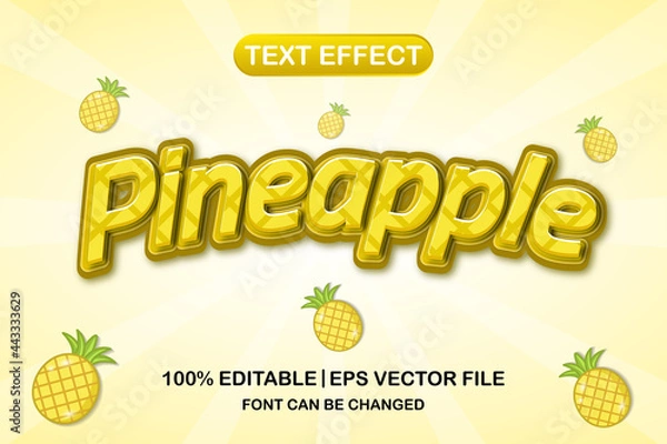 Obraz pineapple 3d editable text effect