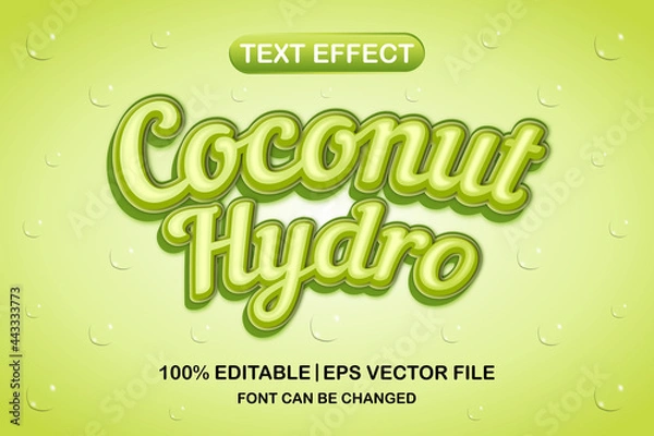 Obraz coconut hydro 3d editable text effect