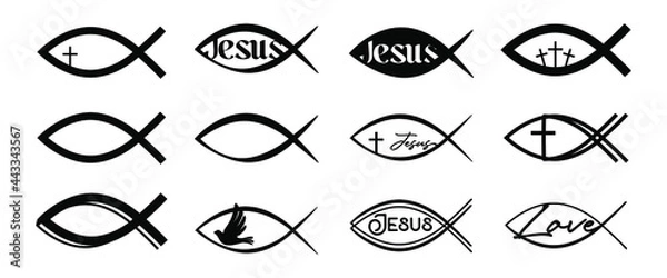 Obraz Jesus fish icons