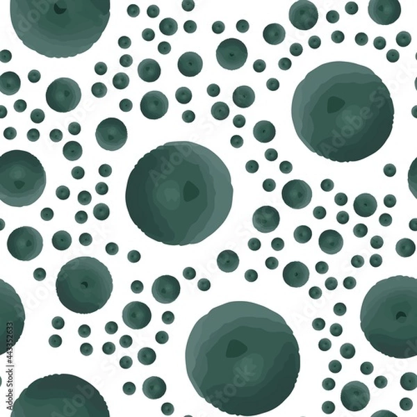 Fototapeta Wondrous Abstract pattern with Very dark desaturated cyan polka dots