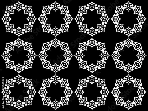 Obraz black and white seamless pattern