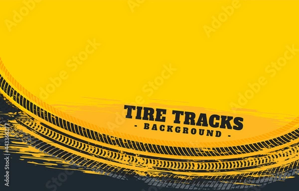 Fototapeta Grunge tire track print marks background