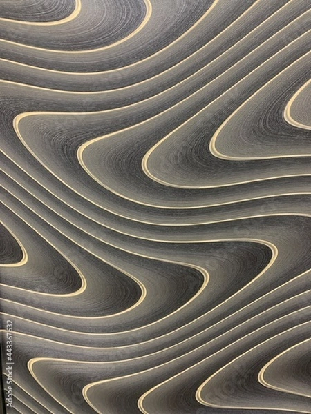 Fototapeta Old gray wall with curved lines texture structure as background