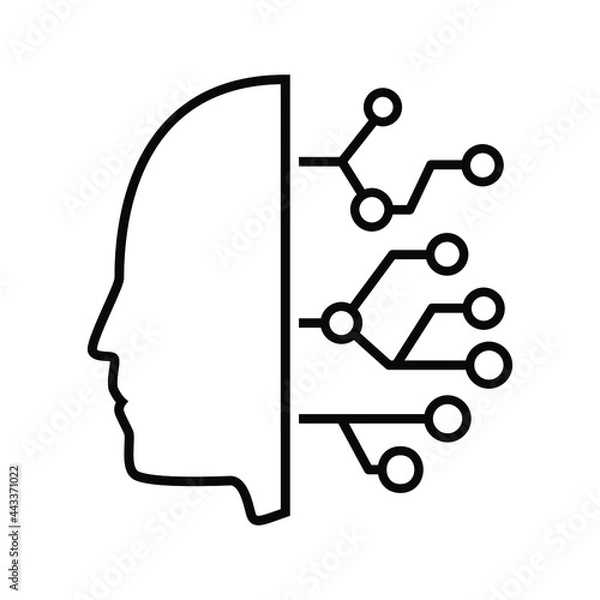 Fototapeta Artificial intelligence icon vector set. AI illustration sign collection. Technology symbol.
