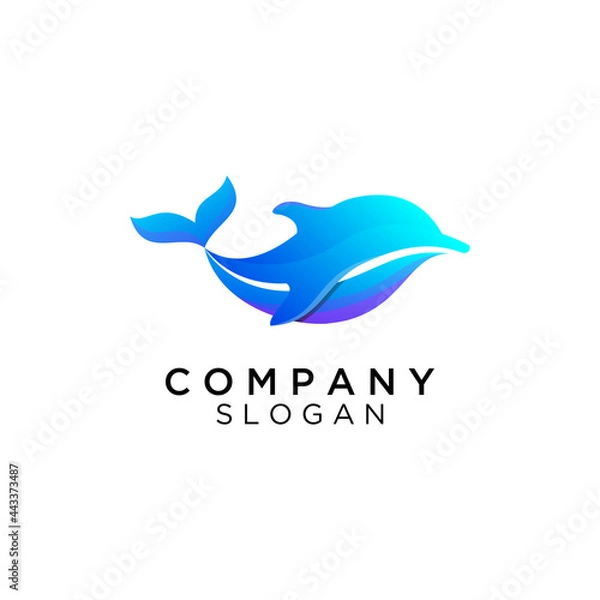 Fototapeta Dolphin Gradient Logo Template