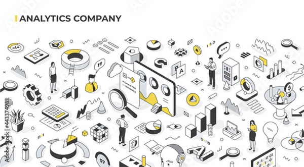 Obraz Analytics Company Isometric Illustration