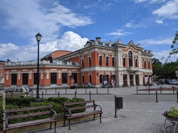 Obraz view of the town opera theatre old ancient pskov russia buildings