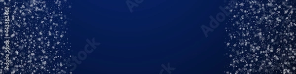 Fototapeta Beautiful snowfall Christmas background. Subtle fl