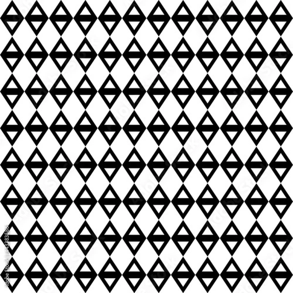 Fototapeta seamless pattern black geometric isolated on white background, simple style vector