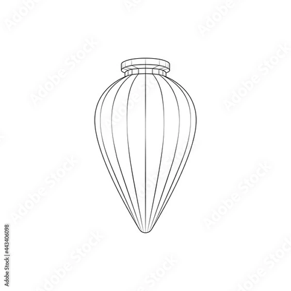 Fototapeta Kvevri or Qvevri, Georgian traditional wine making clay vessel hand drawn vector illustration. Ancient Georgian clay pottery for wine outline graphic. Part of set.