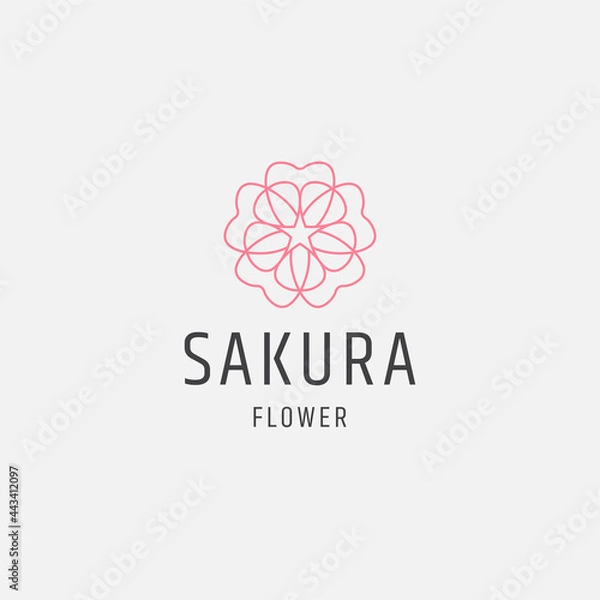Obraz Sakura flower logo icon flat design template vector illustration