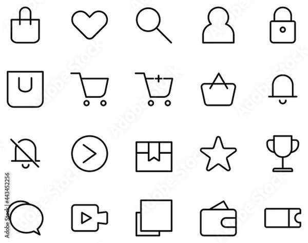 Fototapeta Simple set of e-commerce vector on white background.