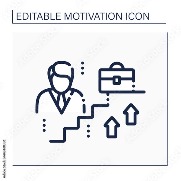 Fototapeta Career growth line icon.Professional advancement. Opportunities for rapid self-improving at work. Motivation concept. Isolated vector illustration. Editable stroke
