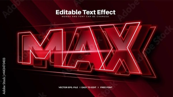 Fototapeta Red Bold Max Editable Text Effect